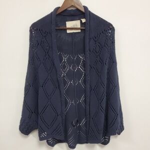 Angel Of The‎ North Womens Open Knit Fairy Grunge Cape Cardigan Size S Black